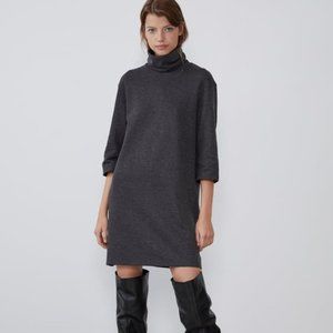 Zara High Collar Dress in Gray